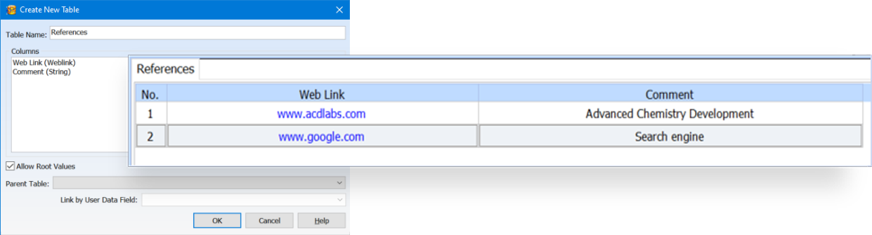 What's New Spectrus DB - Include URLs in tables